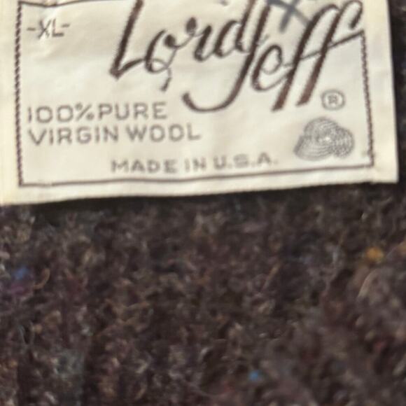 VINTAGE Lord Jeff 100% Pure Virgin Wool pull over sweater made in USA XL - Picture 3 of 7